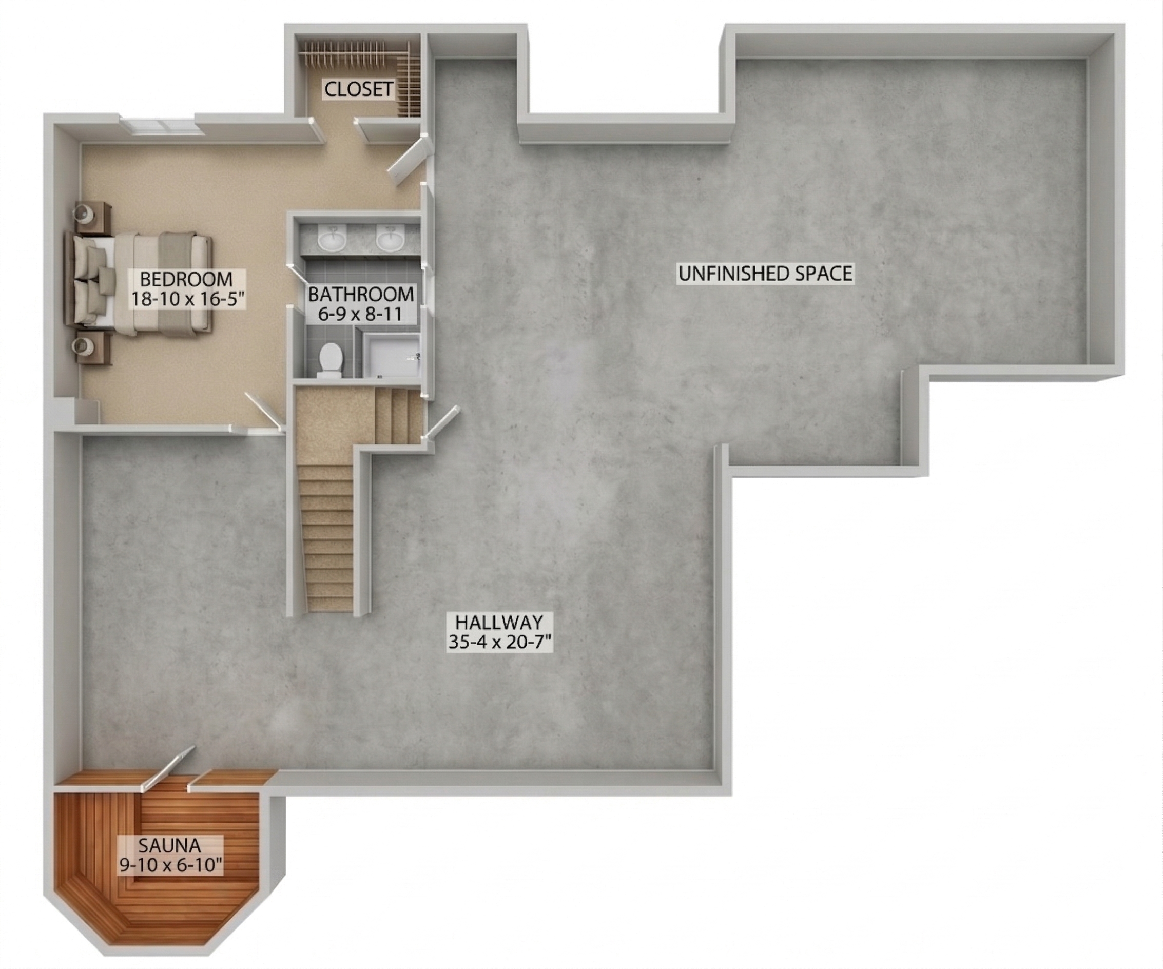 Lower level floor plan