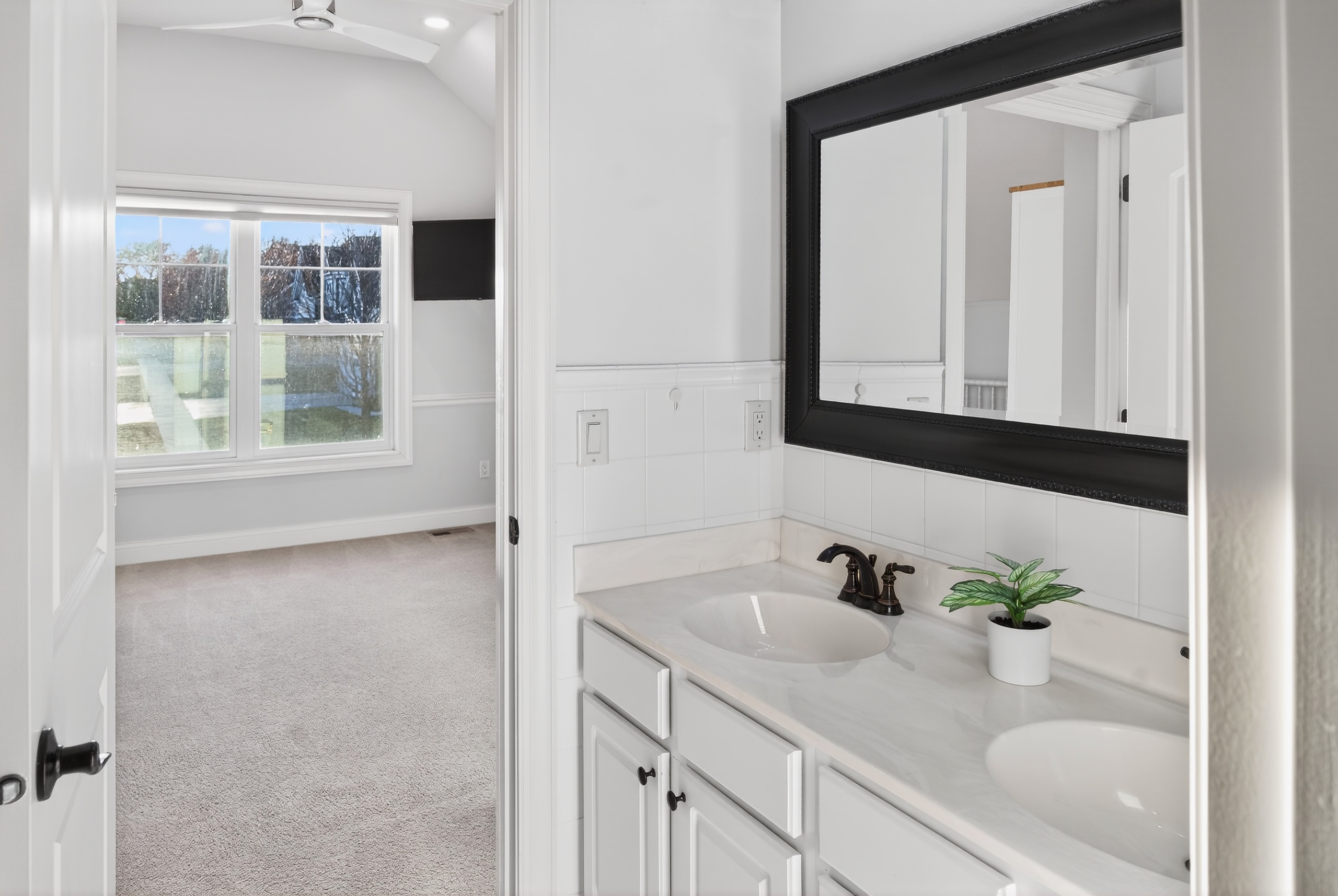 Upper level bedroom with natural light