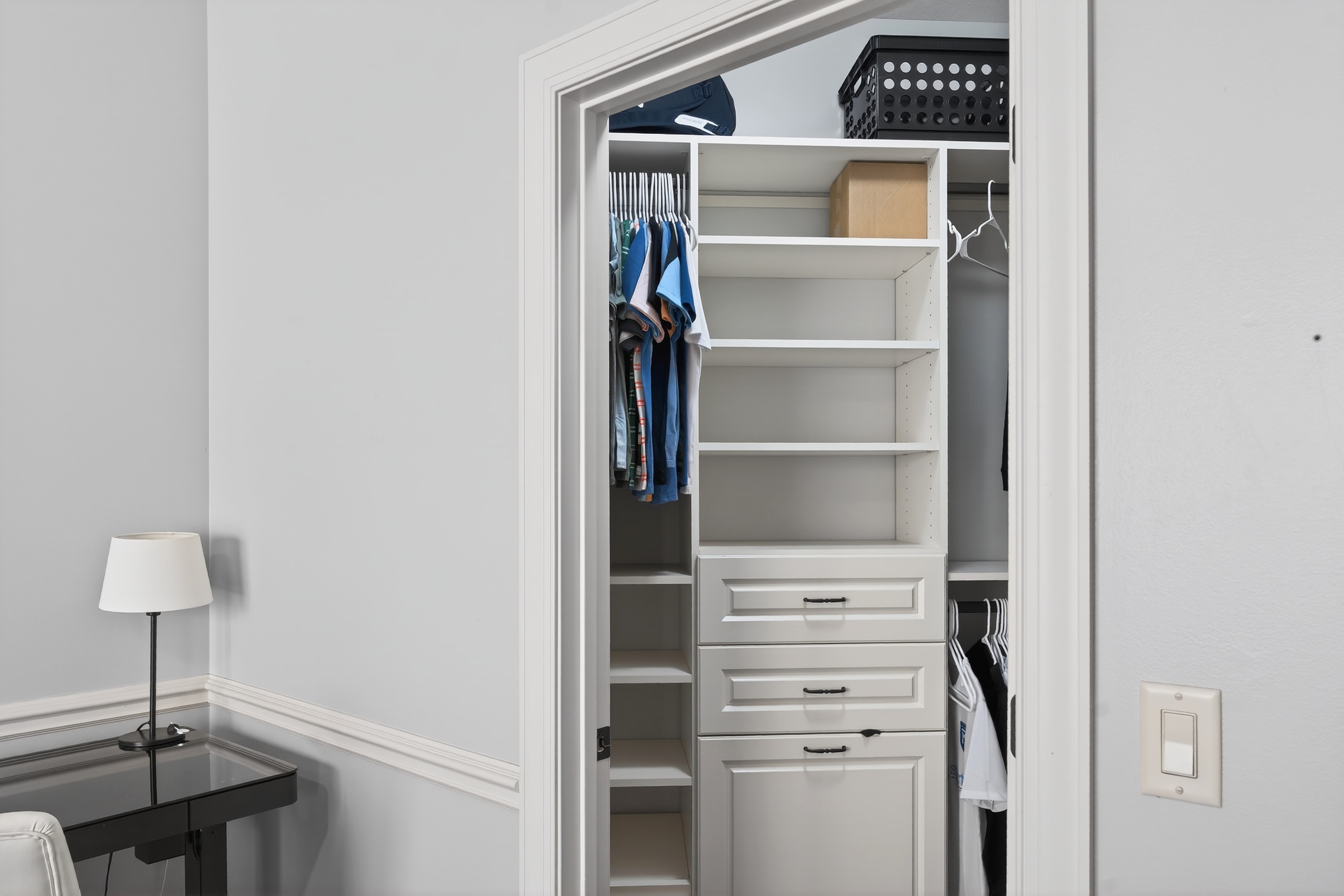 Jack and Jill bathroom with dual vanities